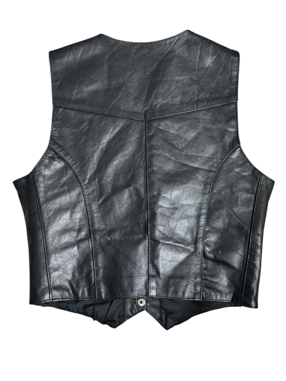 Vintage Z1R Black Leather Riding Vest, Size 6 - Picture 2 of 10